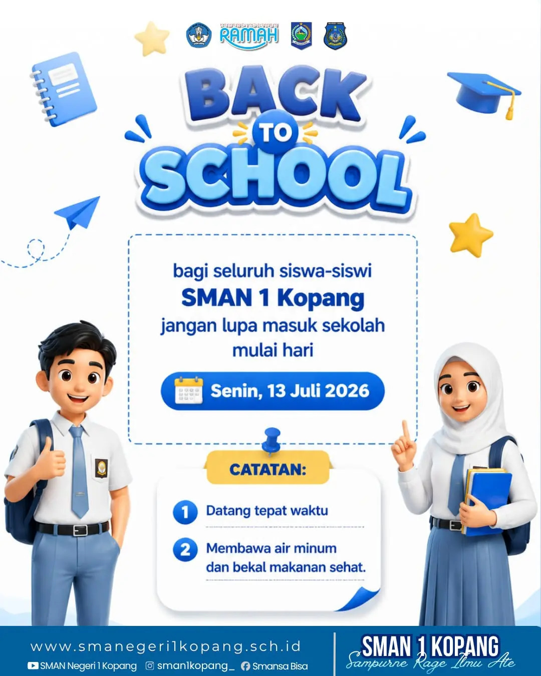 Selamat Datang Kembali! SMAN 1 Kopang Memulai Tahun Ajaran Baru pada 13 Juli 2026